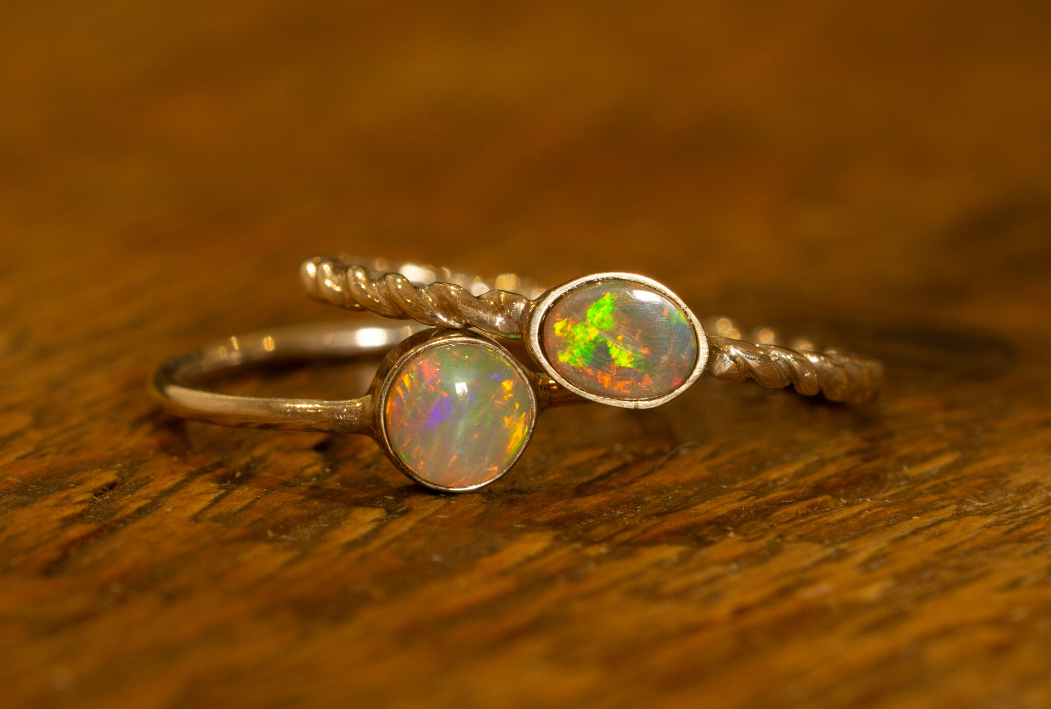 Two opal rings